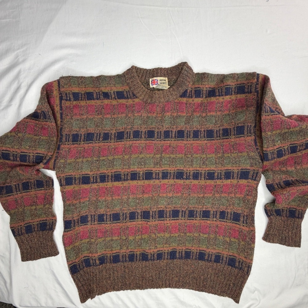 Vintage Grandpa 80's Royal Scott Shetland Wool Sweater Men's M
